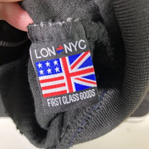 Mens Lon Nyc Across the Pond Cardigan Jacket Full Zip Black M Polyester NWT - Picture 8 of 9